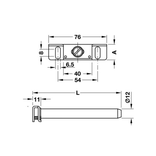 Thông số chốt bas đỡ kệ âm 110mm Hafele 283.33.930