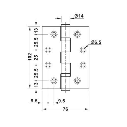 Thông số chung bản lề lá 2 vòng bi Hafele 926.98.060