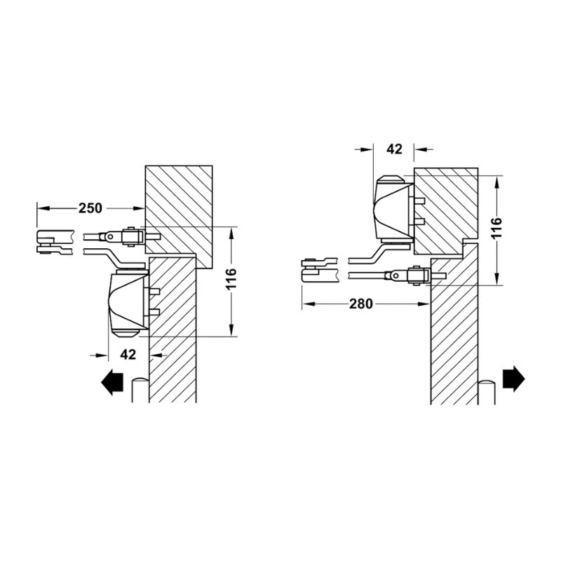 Thông số chung thiết bị đóng cửa tự động 60Kg Hafele 931.84.229 Thông số chung thiết bị đóng cửa tự động 60Kg Hafele 931.84.229
