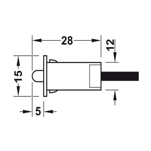 Thông số công tắc đèn Led cửa bản lề Hafele 833.89.059