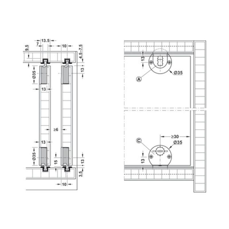 Thông số dẫn hướng Slido Classic 20IF K Hafele 404.19.320 Thông số dẫn hướng Slido Classic 20IF K Hafele 404.19.320