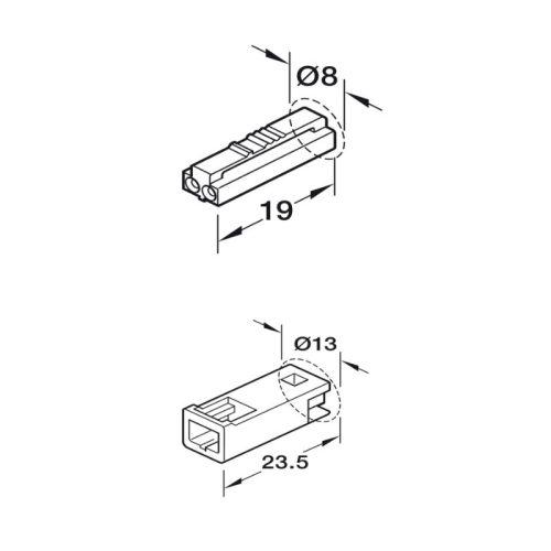 Thông số dây dẫn nối dài 4 đầu ra Hafele 833.95.742