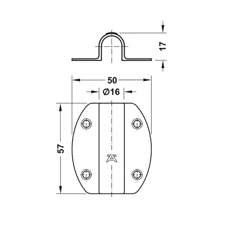 Thông số đế cho công tắc cửa Hafele 833.89.048 Thông số đế cho công tắc cửa Hafele 833.89.048