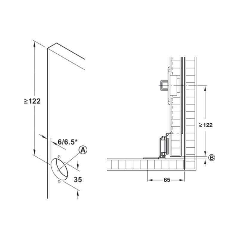 Thông số đồng bộ cửa lùa Pivot 600M Hafele 408.05.605 Thông số đồng bộ cửa lùa Pivot 600M Hafele 408.05.605