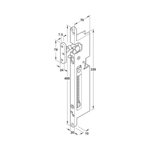 Thông số đóng cửa tự động gắn cạnh Hafele 931.24.000