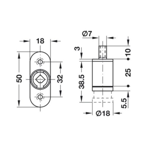 Thông số khóa nhấn kim loại Symo 3000 Hafele 234.65.600