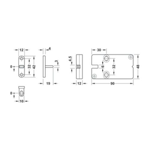 Thông số khóa nội thất EFL3 Hafele 237.59.000 không cáp