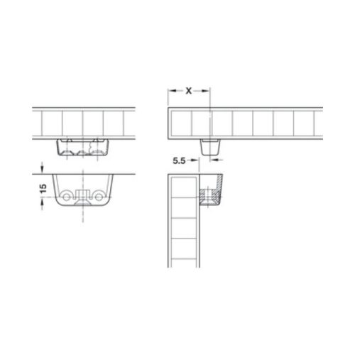 Thông số liên kết RTA nâu 37x20x13mm Hafele 262.61.100