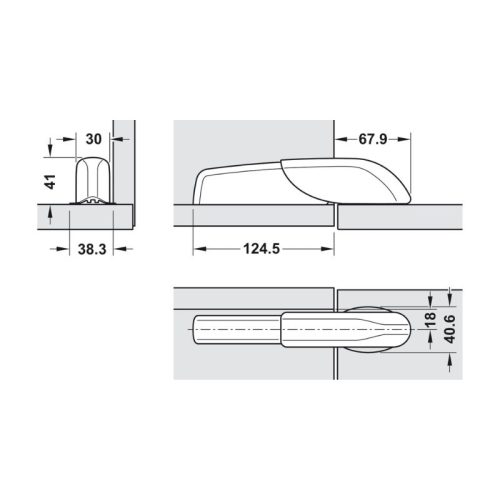 Thông số nắp che bộ tay nâng cửa lật Hafele 365.13.720