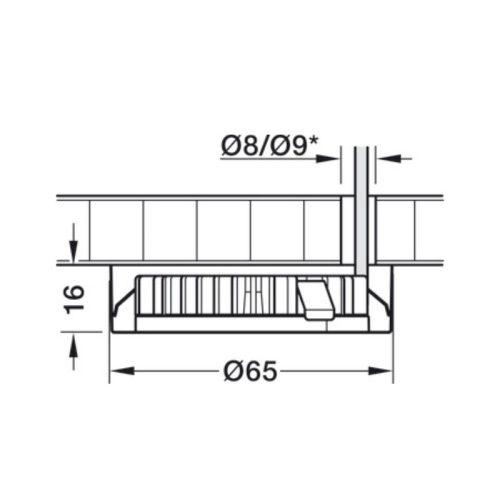 Nắp che lắp nổi Hafele 833.72.124 4 Thông số nắp che lắp nổi Hafele 833.72.124