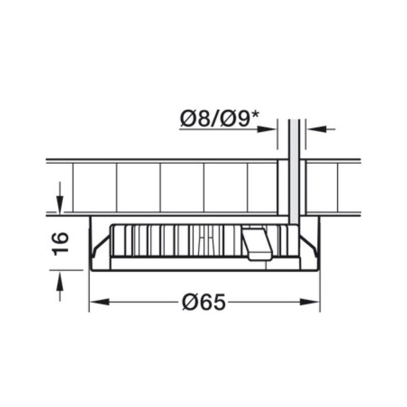 Thông số nắp che lắp nổi Hafele 833.72.124 Thông số nắp che lắp nổi Hafele 833.72.124