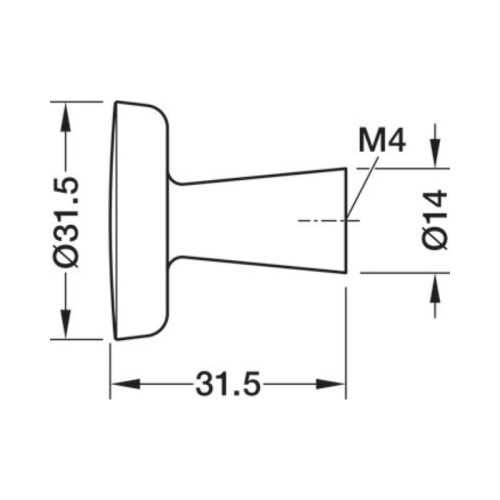 Núm tay nắm tủ Hafele H2570 106.71.370 5 Thông số Núm tay nắm tủ Hafele H2570 106.71.370