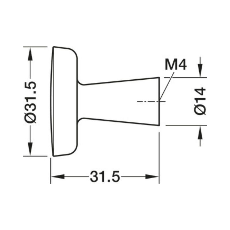 Thông số Núm tay nắm tủ Hafele H2570 106.71.370 Thông số Núm tay nắm tủ Hafele H2570 106.71.370