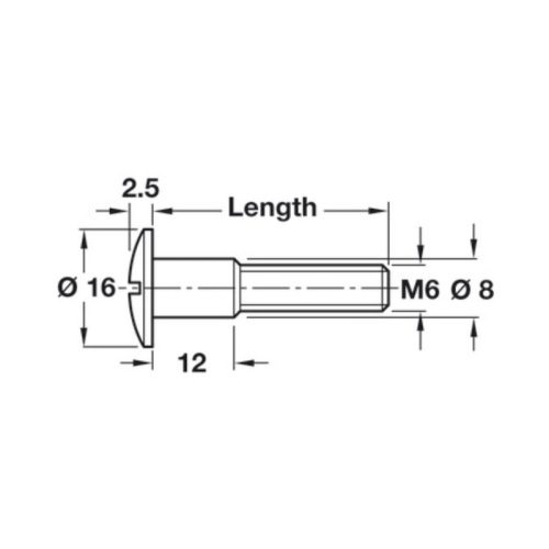 Thông số ống giữ vít liên kết M6x32mm Hafele 267.07.923