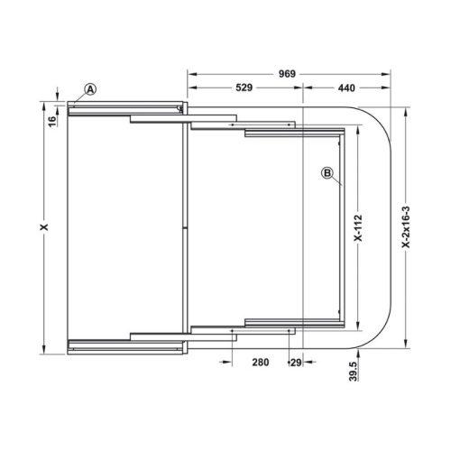 Thông số phụ kiện bàn mở rộng Hafele 505.73.945
