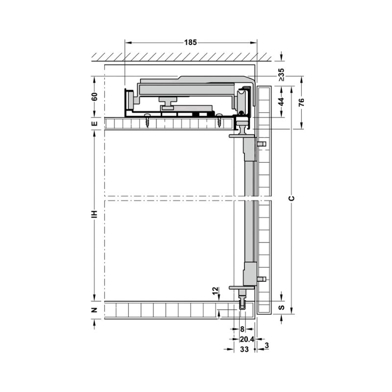 Thông số phụ kiện cửa trượt bằng mặt S/OS 20FB Hafele 406.11.225 Thông số phụ kiện cửa trượt bằng mặt S/OS 20FB Hafele 406.11.225
