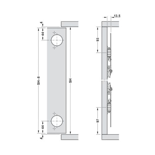 Phụ kiện cửa trượt Slido F-Park71 16B Hafele 408.25.008 4 Thông số phụ kiện cửa trượt Slido F-Park71 16B Hafele 408.25.008