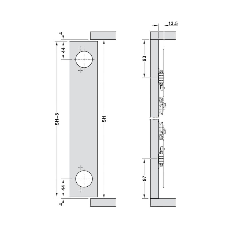 Thông số phụ kiện cửa trượt Slido F-Park71 16B Hafele 408.25.008 Thông số phụ kiện cửa trượt Slido F-Park71 16B Hafele 408.25.008