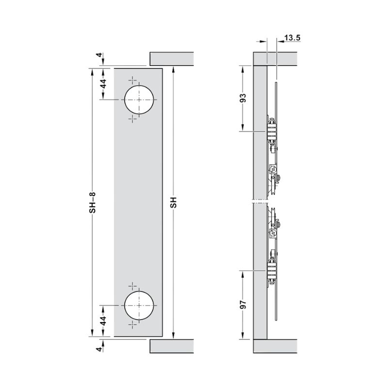 Thông số phụ kiện cửa trượt Slido F-Park71 16B Hafele 408.25.013 Thông số phụ kiện cửa trượt Slido F-Park71 16B Hafele 408.25.013