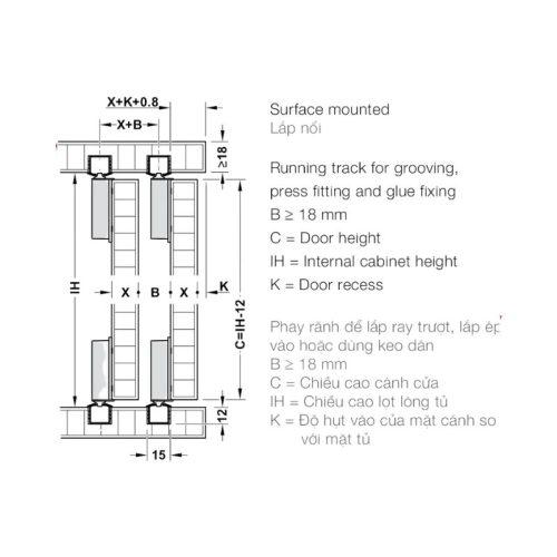 Phụ kiện cửa trượt tủ Slido F-Line18 50A Hafele 401.30.016 6 Thông số phụ kiện cửa trượt tủ Slido F-Line18 50A Hafele 401.30.016