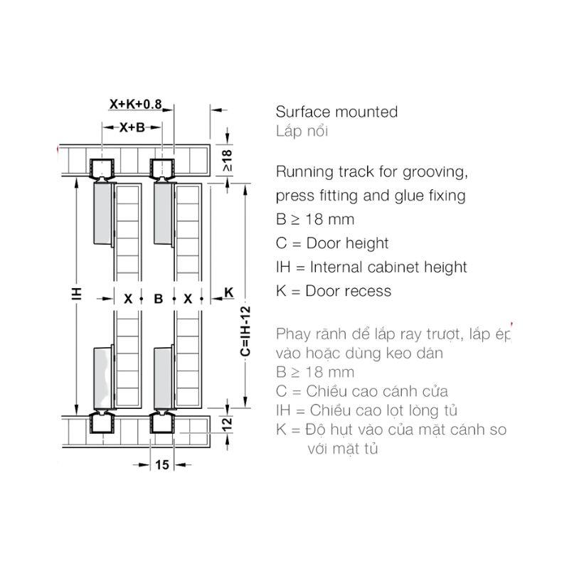 Thông số phụ kiện cửa trượt tủ Slido F-Line18 50A Hafele 401.30.016 Thông số phụ kiện cửa trượt tủ Slido F-Line18 50A Hafele 401.30.016