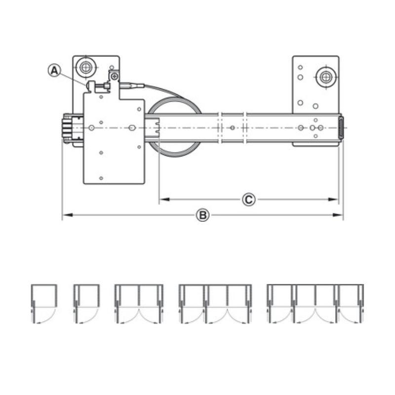 Thông số phụ kiện cửa trượt xoay Hafele 408.25.005 Thông số phụ kiện cửa trượt xoay Hafele 408.25.005
