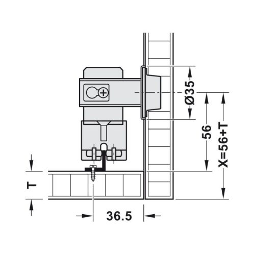 Thông số phụ kiện cửa xếp trượt F-Fold61 25A phải Hafele 409.36.033