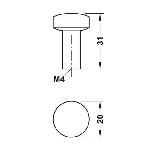 Quả Nắm Tủ Hafele 110.35.271 4 Thông số Quả Nắm Tủ Hafele 110.35.271