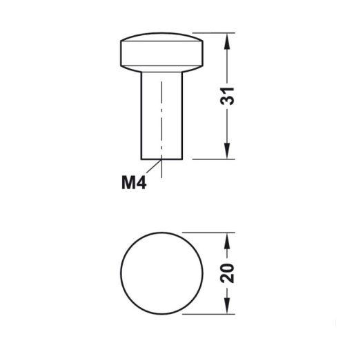 Quả Nắm Tủ Hafele 110.35.371 5 Thông số Quả Nắm Tủ Hafele 110.35.371
