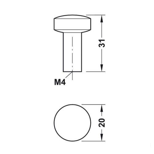 Quả Nắm Tủ Hafele 110.35.671 4 Thông số Quả Nắm Tủ Hafele 110.35.671
