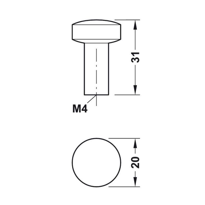 Thông số Quả Nắm Tủ Hafele 110.35.771 Thông số Quả Nắm Tủ Hafele 110.35.771