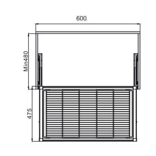 Rổ kéo bằng kim loại Hafele 807.95.141 4 Thông số Rổ kéo bằng kim loại Hafele 807.95.141