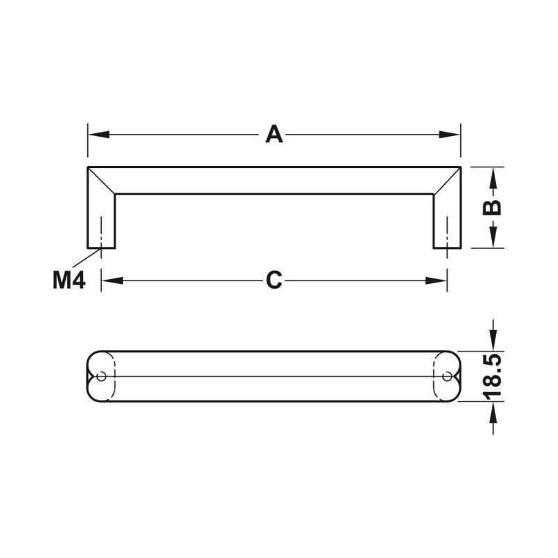 Thông số tay cầm tủ lạnh H1570 Hafele 106.61.033 Thông số tay cầm tủ lạnh H1570 Hafele 106.61.033