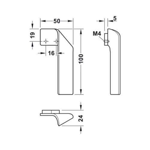 Tay nắm kéo Déco H2155 Häfele 101.69.507 4 Thông số tay nắm kéo Déco H2155 Häfele 101.69.507