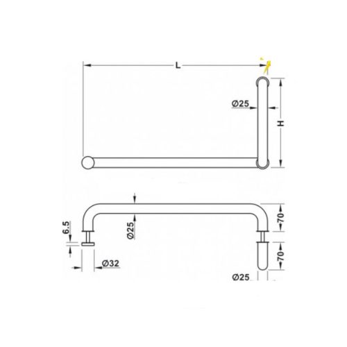Thông số tay nắm kính PSS Hafele 981.52.108