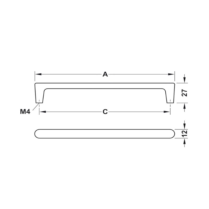 Thông số tay nắm tủ 172mm H2125 Hafele 106.69.030 Thông số tay nắm tủ 172mm H2125 Hafele 106.69.030