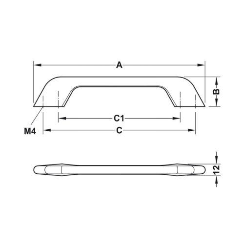 Tay nắm tủ 212mm H1510 Hafele 106.61.214 3 Thông số tay nắm tủ 212mm H1510 Hafele 106.61.214