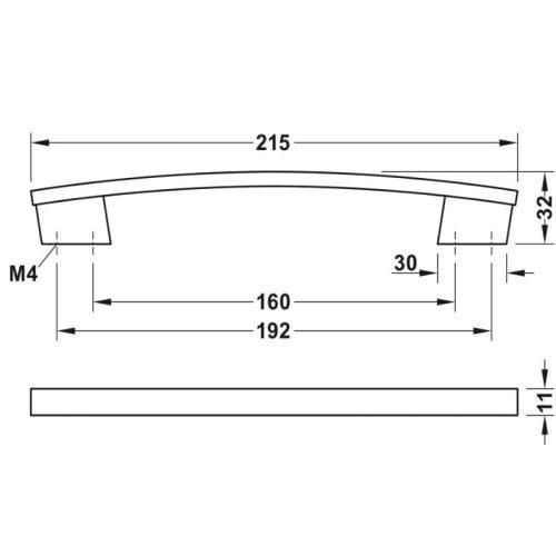 Thông số Tay nắm tủ H1345 Hafele 110.34.627