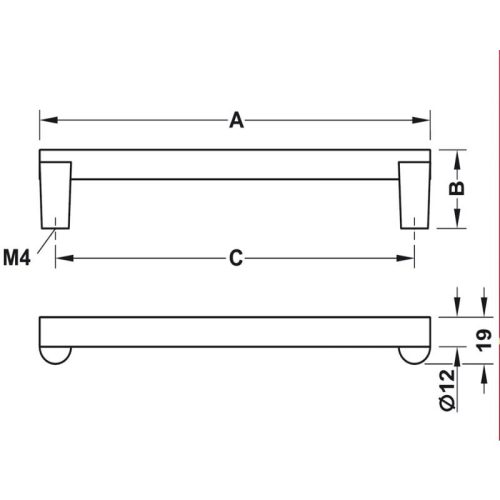 Thông số Tay nắm tủ Hafele 106.69.163