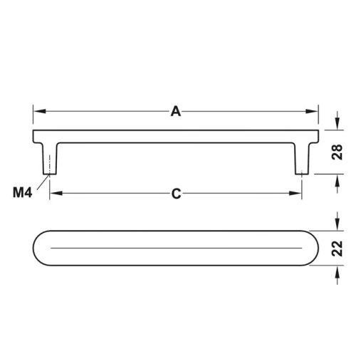 Tay nắm tủ Hafele 106.70.091 4 Thông số Tay nắm tủ Hafele 106.70.091
