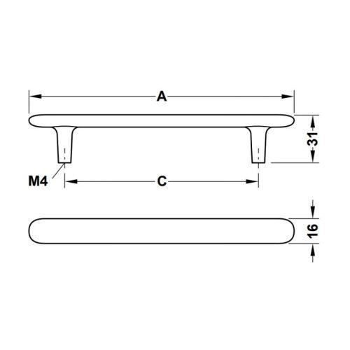 Tay nắm tủ Hafele 106.70.103 3 Thông số Tay nắm tủ Hafele 106.70.103