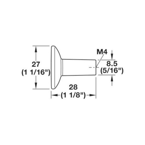 Tay nắm tủ Hafele 106.70.312 2 Thông số Tay nắm tủ Hafele 106.70.312