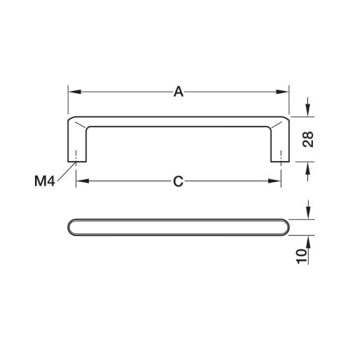 Thông số Tay nắm tủ Hafele 106.71.392