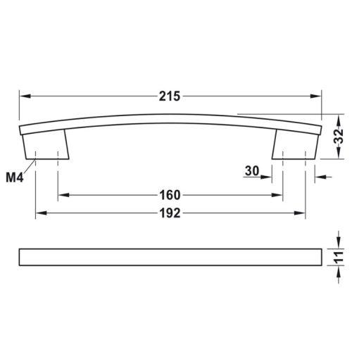 Tay Nắm Tủ Hafele 110.34.227 4 Thông số Tay Nắm Tủ Hafele 110.34.227