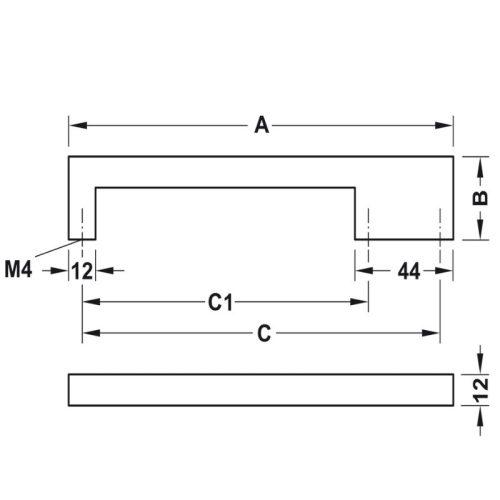Thông số Tay Nắm Tủ Hafele 110.34.257