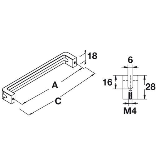 Thông số Tay nắm tủ Hafele 110.34.306