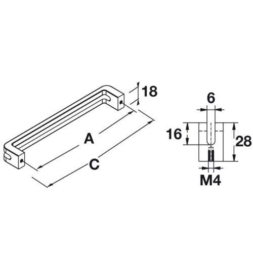 Thông số Tay nắm tủ Hafele 110.34.307