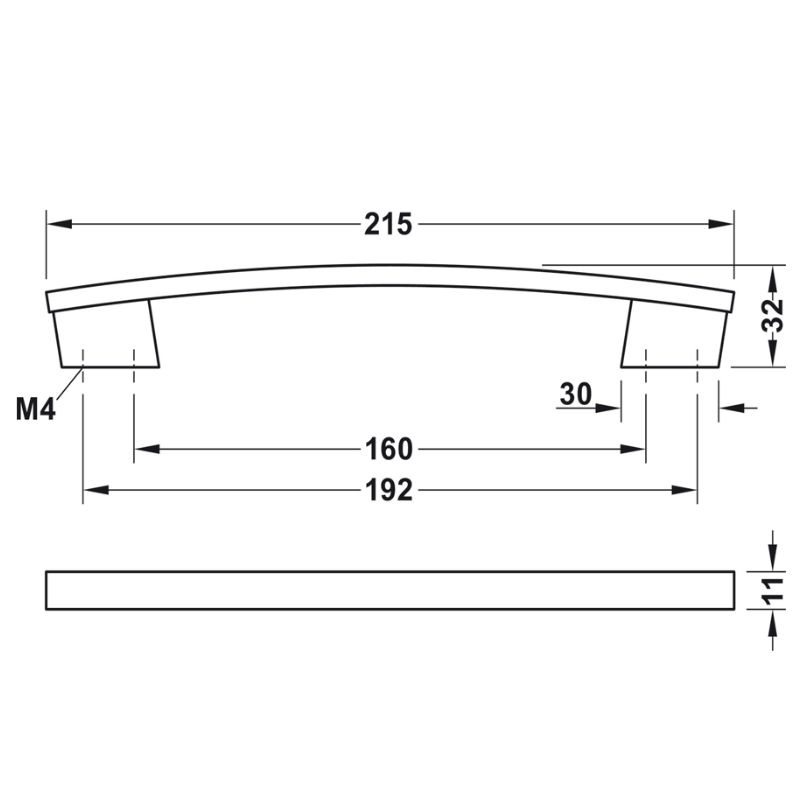 Thông số Tay nắm tủ Hafele 110.34.328 Thông số Tay nắm tủ Hafele 110.34.328