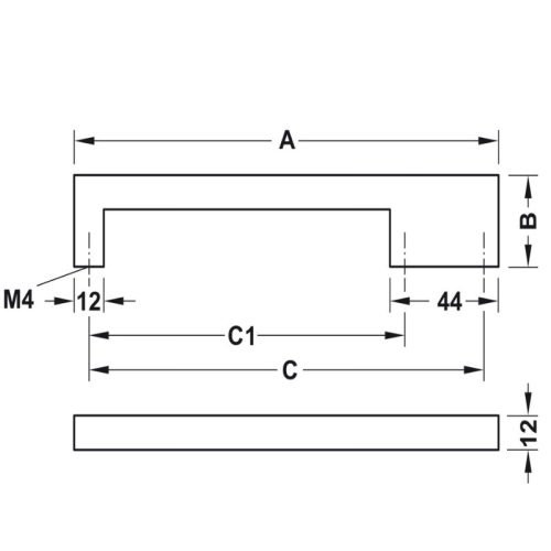 Thông số Tay nắm tủ Hafele 110.34.355