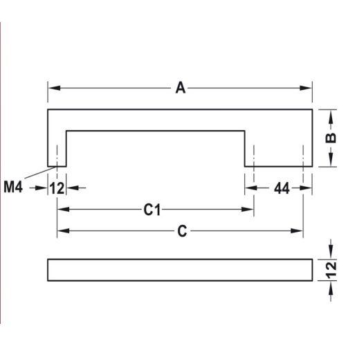 Thông số Tay Nắm Tủ Hafele 110.34.655